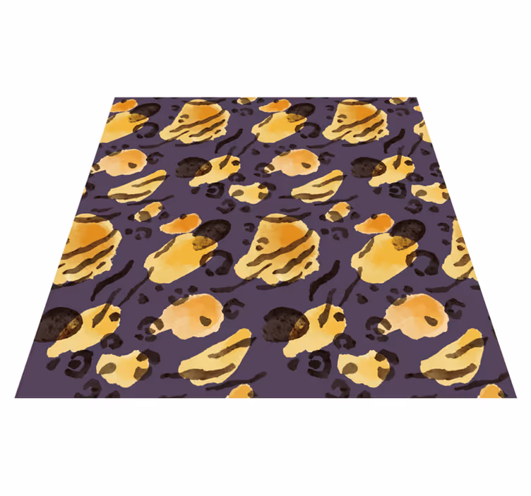 Alfombra vinílica animal print manchas de tigre de acuarela - TenVinilo