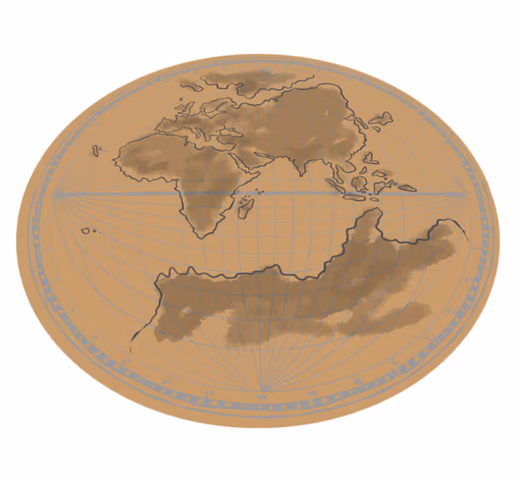 Alfombra vinílica mapamundi contorno del mapa global - TenVinilo