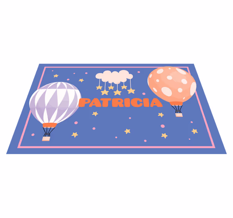 Alfombra vinílica personalizable aventuras en globo - TenVinilo