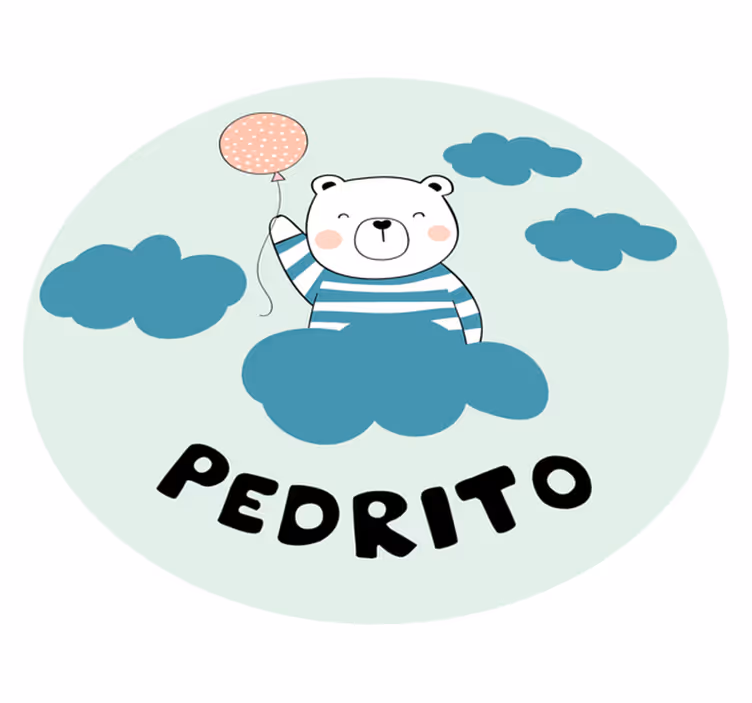 Alfombra vinílica personalizable globo de oso alegre - TenVinilo