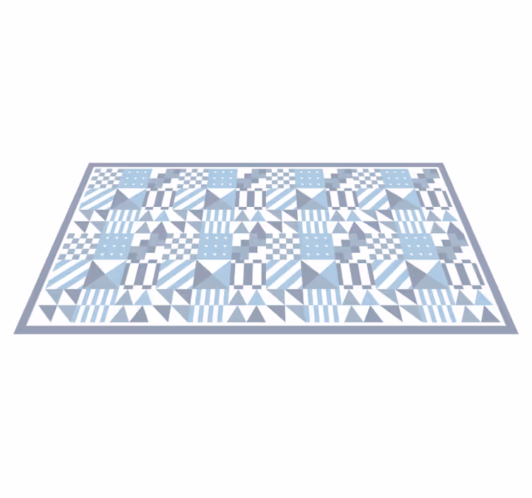 Alfombra vinílica hidráulica Patrón geométrico azul - TenVinilo