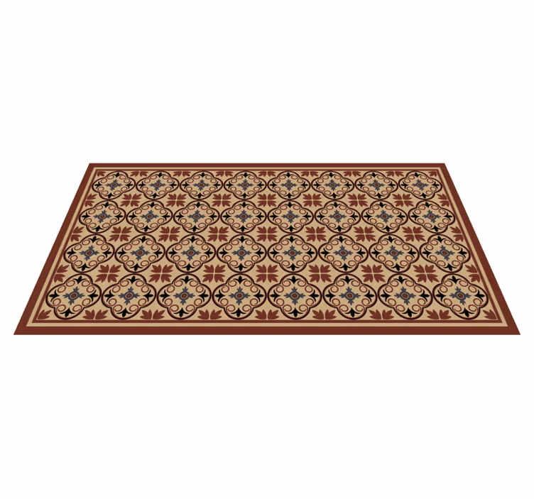 Alfombra vinílica hidráulica Patrón de cemento hidráulico vintage - TenVinilo