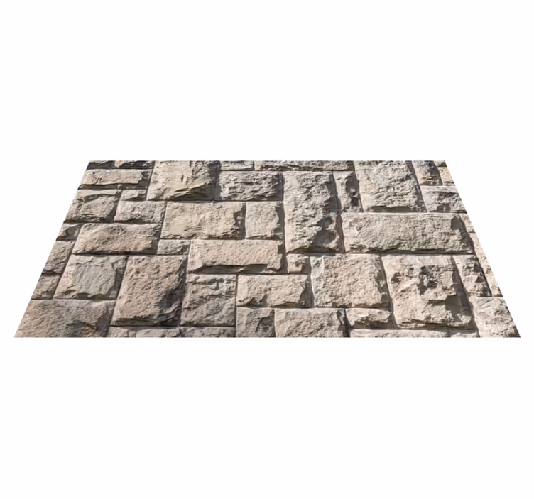 Alfombra vinílica textura Ladrillos de piedra rústica gris - TenVinilo