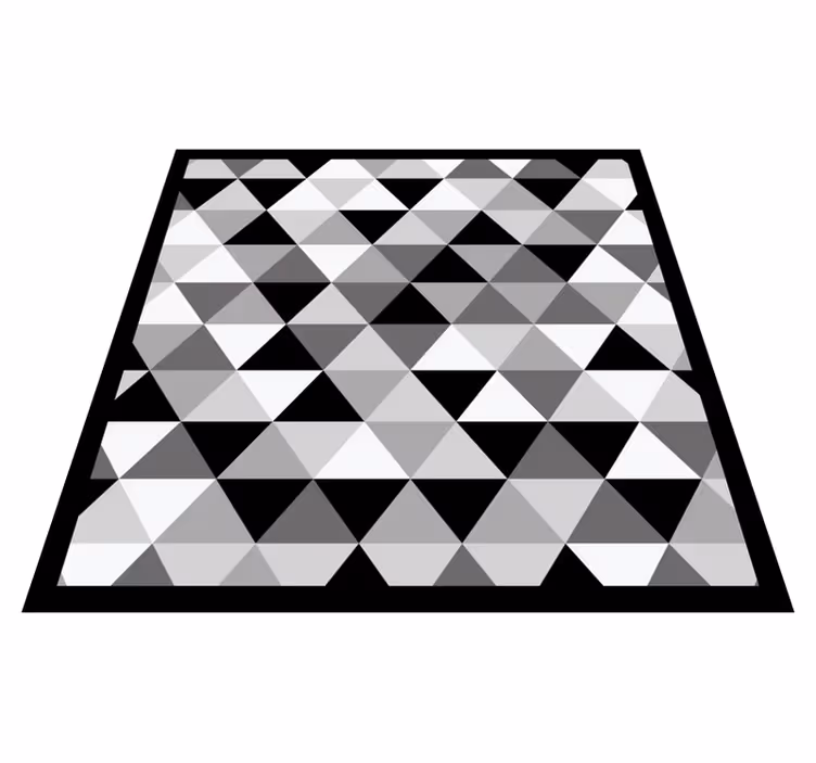 Alfombra vinílica salón motivo de triángulo gris - TenVinilo