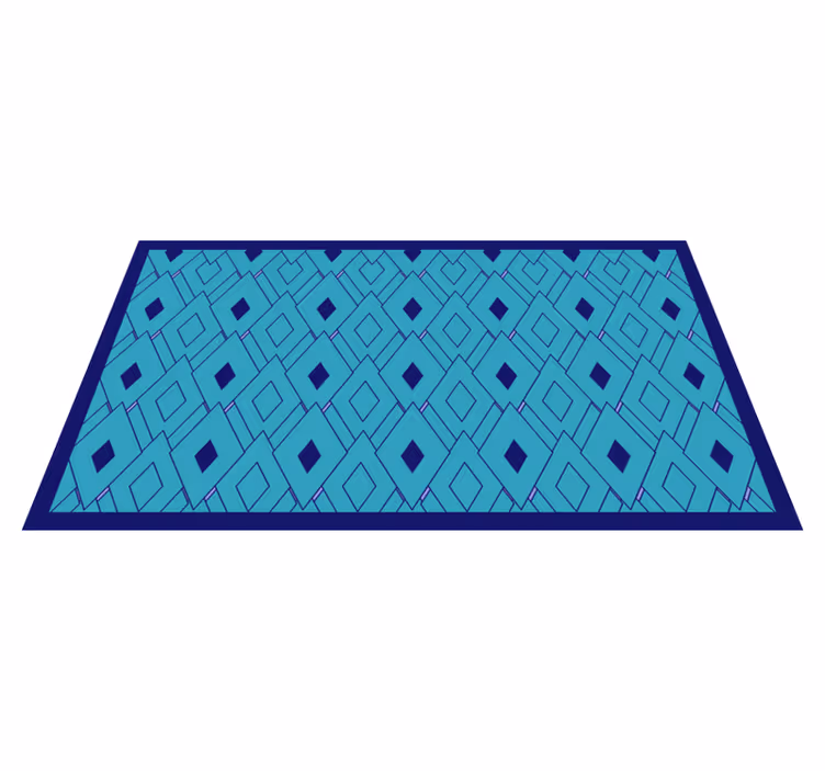 Alfombra vinílica geométrica elementos de diamante azul - TenVinilo