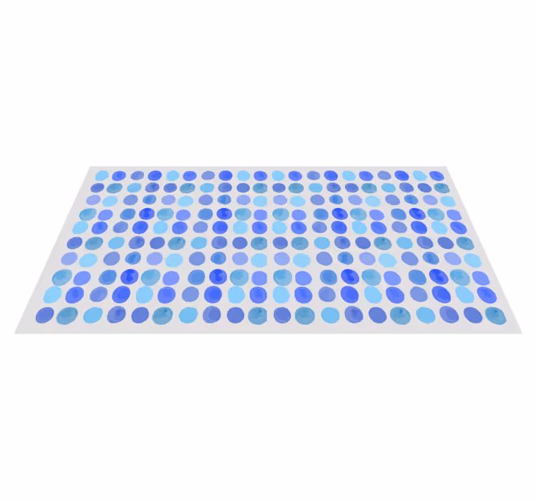 Alfombra vinílica baño patrón de puntos azules - TenVinilo