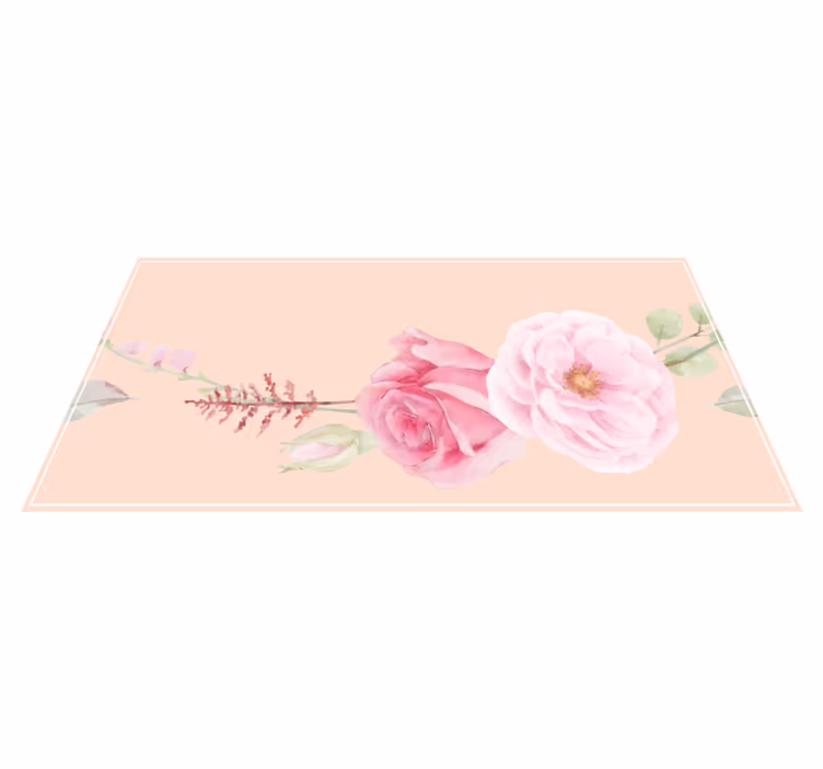 Alfombra vinílica flores rosas en tono ruborizado - TenVinilo