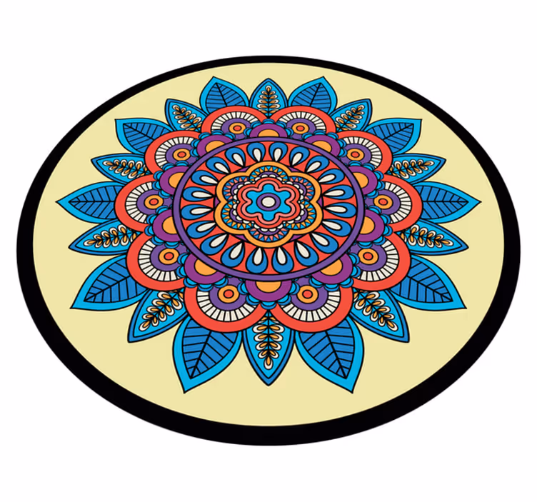 Alfombra vinílica mandala Colorido diseño de mandala vintage - TenVinilo