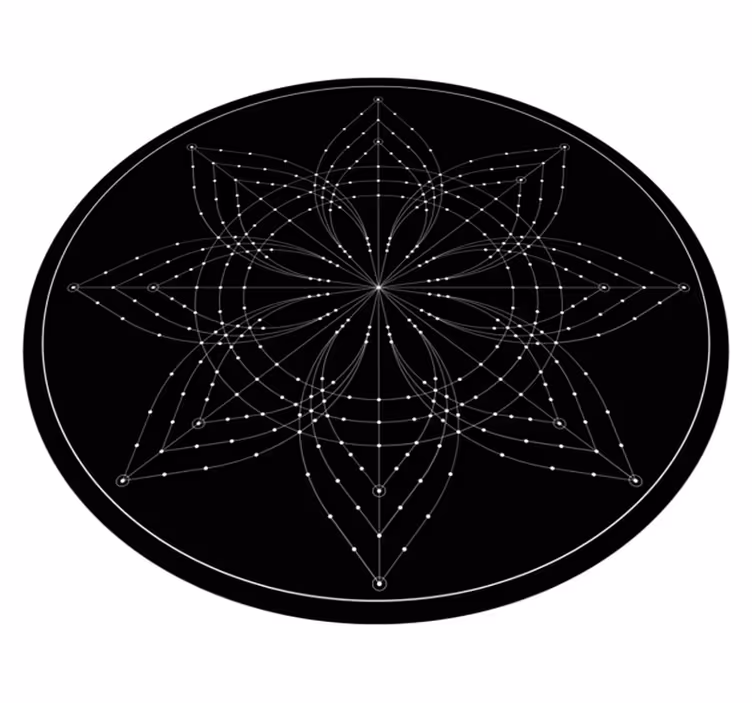 Alfombra vinílica mandala elegante patrón de loto - TenVinilo