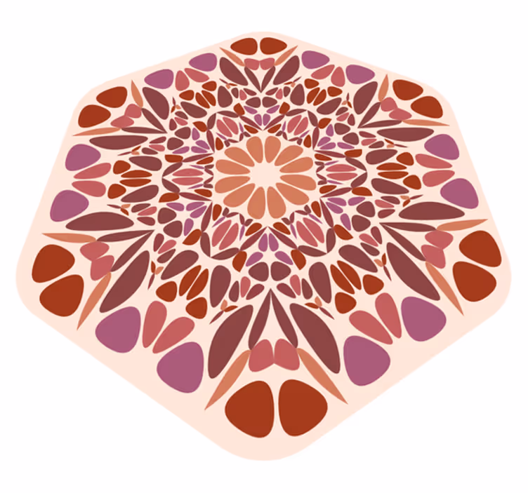 Alfombra vinílica mandala Formas geométricas hexagonales - TenVinilo