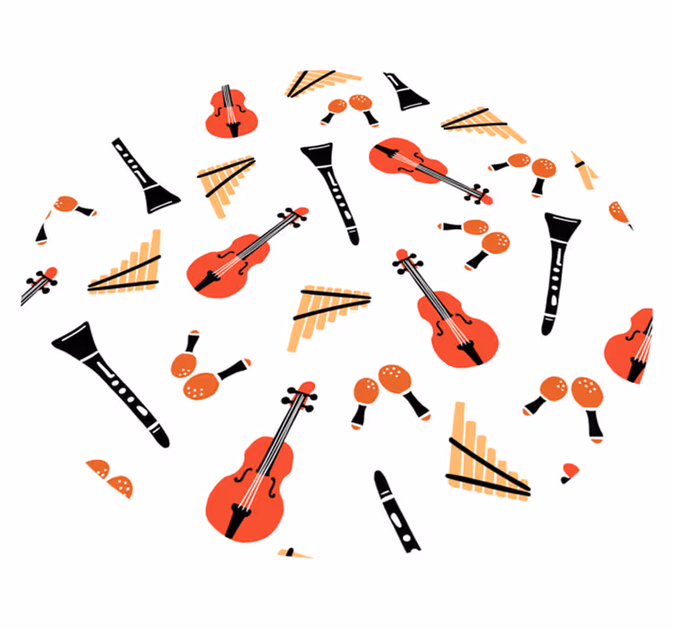 Alfombra vinílica infantil concepto de instrumento musical - TenVinilo