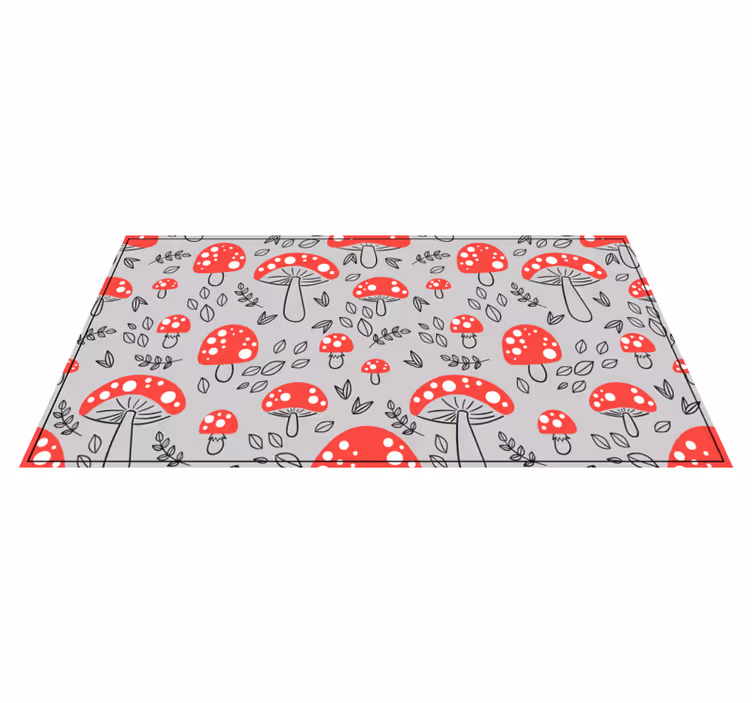 Alfombra vinílica naturaleza patrón de hongo rojo - TenVinilo