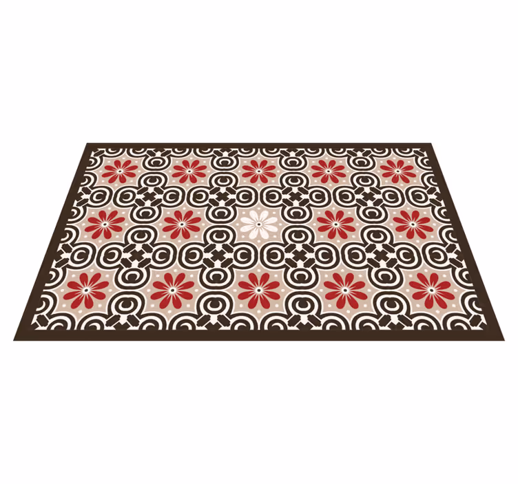 Alfombra vinílica hidráulica patrones circulares florales - TenVinilo