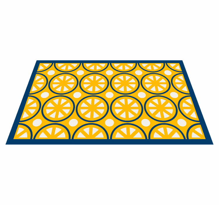 Alfombra vinílica hidráulica Patrón de círculos amarillo y gris o - TenVinilo