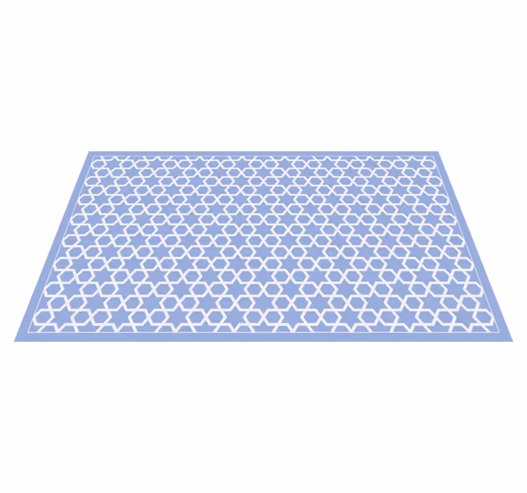 Alfombra vinílica geométrica motivo estrellado hexagonal - TenVinilo