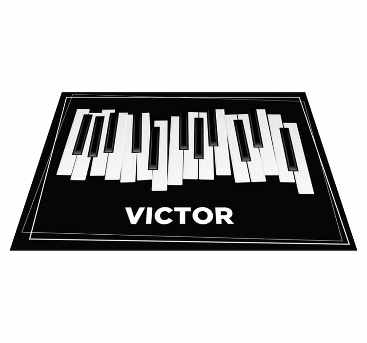 Alfombra vinílica personalizable teclado de piano - TenVinilo