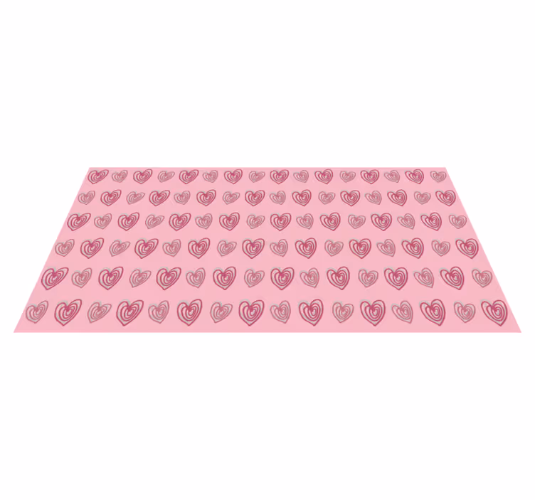 Alfombra vinílica infantil con patrón rosa de corazones - TenVinilo
