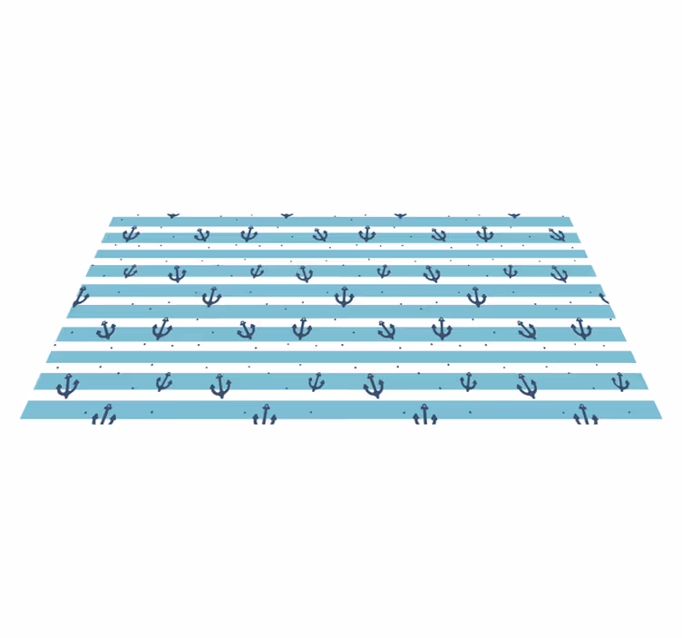 Alfombra vinílica infantil con diseño de anclas marinas - TenVinilo