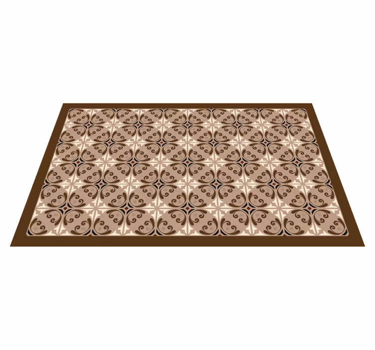 Alfombra vinílica baño Marron vintage español - TenVinilo