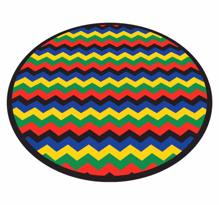 Alfombra vinílica geométrica estilo zigzag colorido - TenVinilo