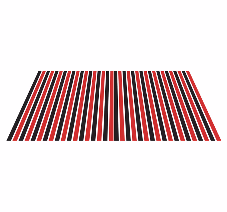 Alfombra vinílica rayas patrón rojo y negro - TenVinilo