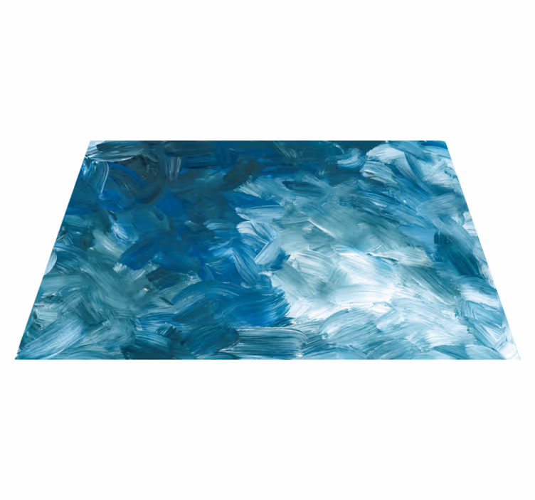 Alfombra vinílica imitación pinceladas marinas - TenVinilo