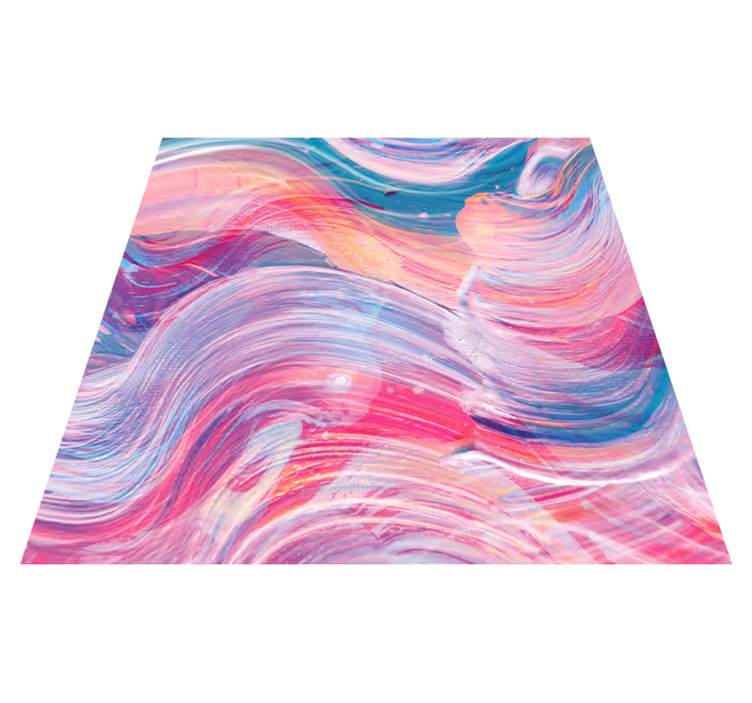 Alfombra vinilo cuadrada Trazos de pintura al óleo de colores - TenVinilo