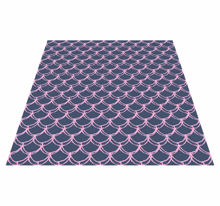 Alfombra vinílica baño líneas de conchas rosas - TenVinilo