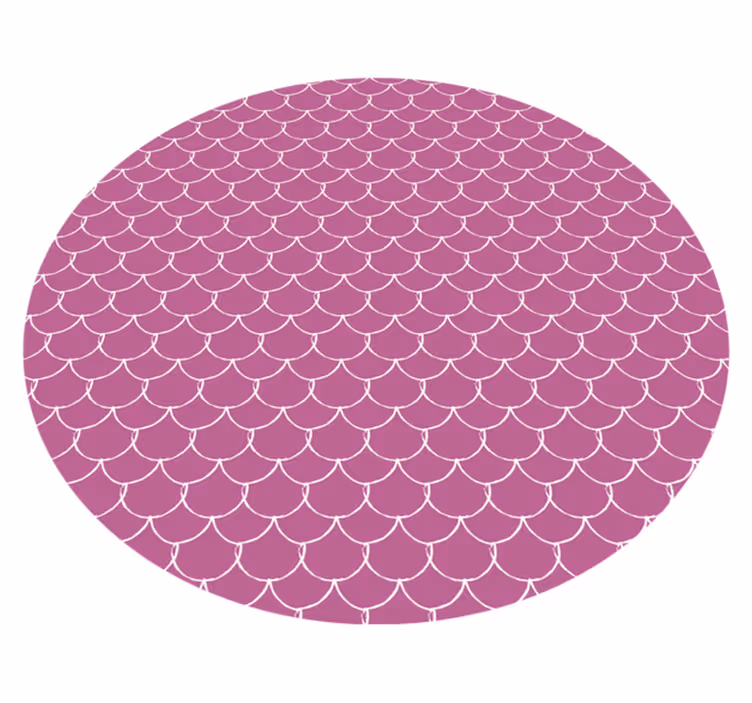 Alfombra vinilo redonda Sepia sirenita rosa - TenVinilo