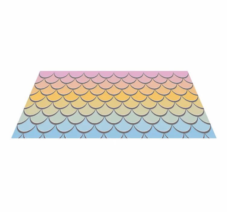 Alfombra vinílica imitación patrón de escamas de colores - TenVinilo