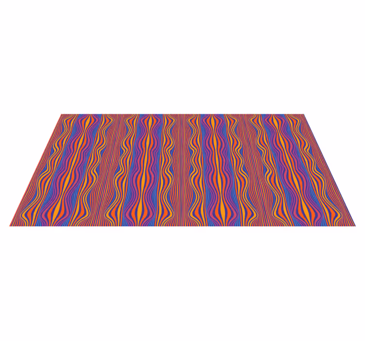 Alfombra vinílica geométrica líneas ondulantes vibrantes - TenVinilo