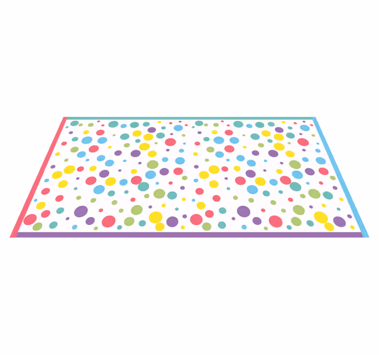 Alfombra vinílica infantil puntos coloridos y juguetones - TenVinilo