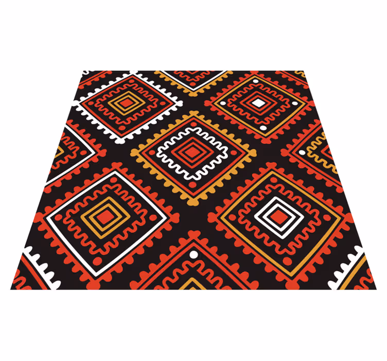 Alfombra vinílica étnica estilo geométrico alegre - TenVinilo
