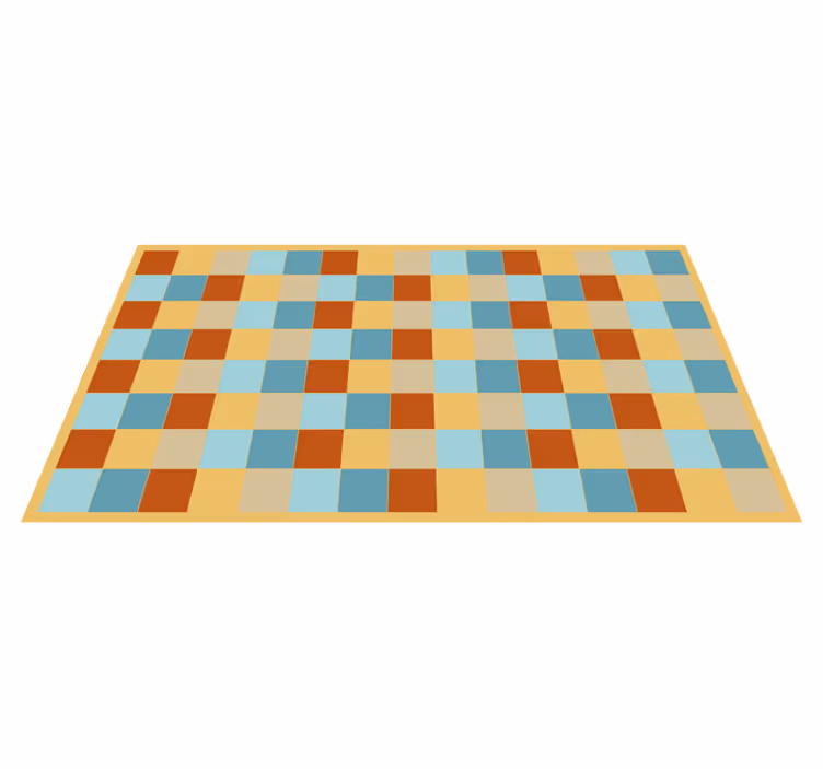 Alfombra vinílica hidráulica Cuadrados de color arena - TenVinilo