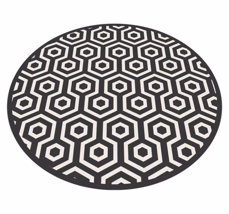 Alfombra exterior vinilo Formas geométricas en blanco y negro - TenVinilo