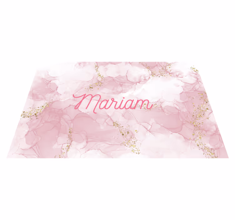 Alfombra vinílica imitación mármol elegante nombre rosa - TenVinilo