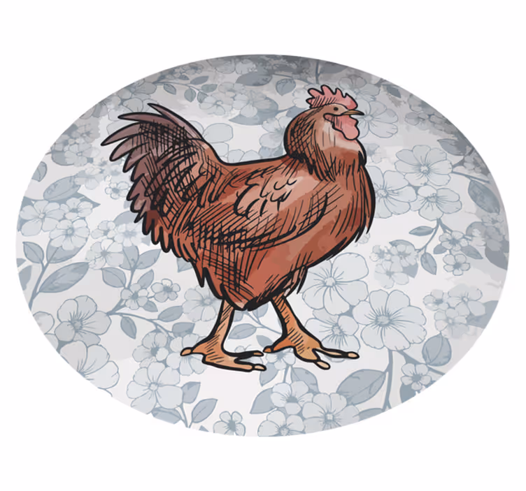 Alfombra vinílica animales gallo encantador - TenVinilo