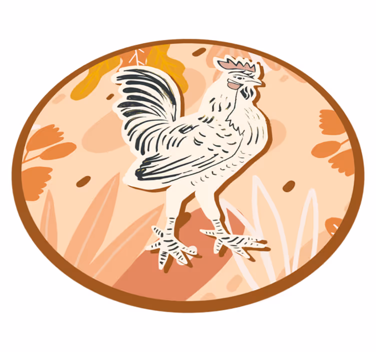 Alfombra vinílica animales gallo encantador - TenVinilo