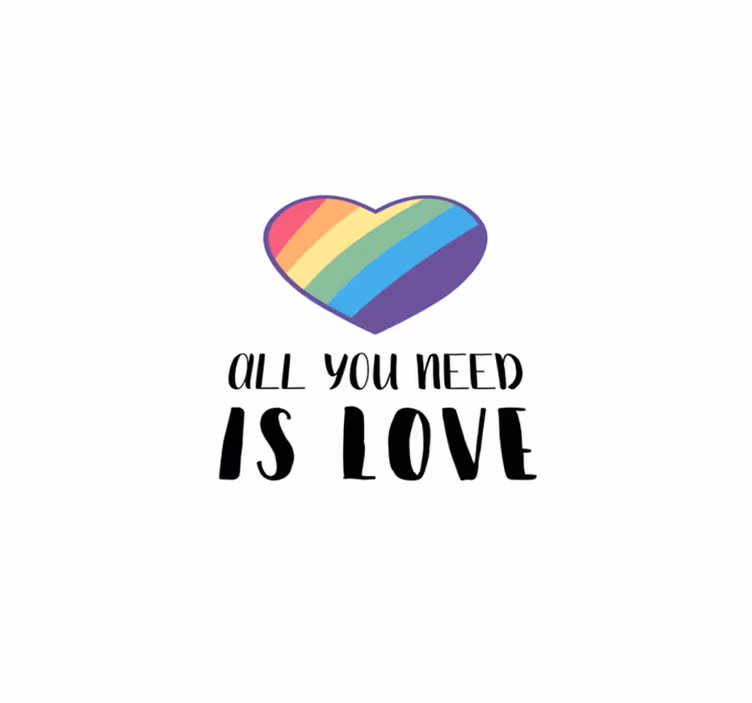 Alfombra vinílica frase mensaje de corazón colorido - TenVinilo