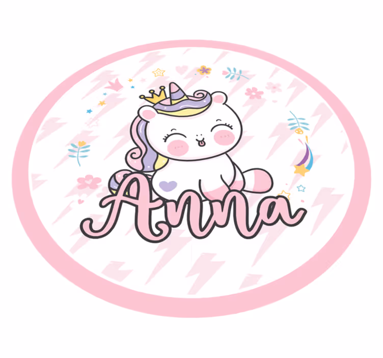 Alfombra vinílica infantil bebé unicornio con nombre - TenVinilo