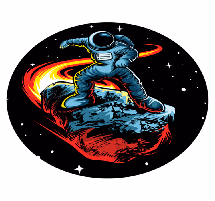 Alfombra vinílica salón Astronauta con meteorito - TenVinilo