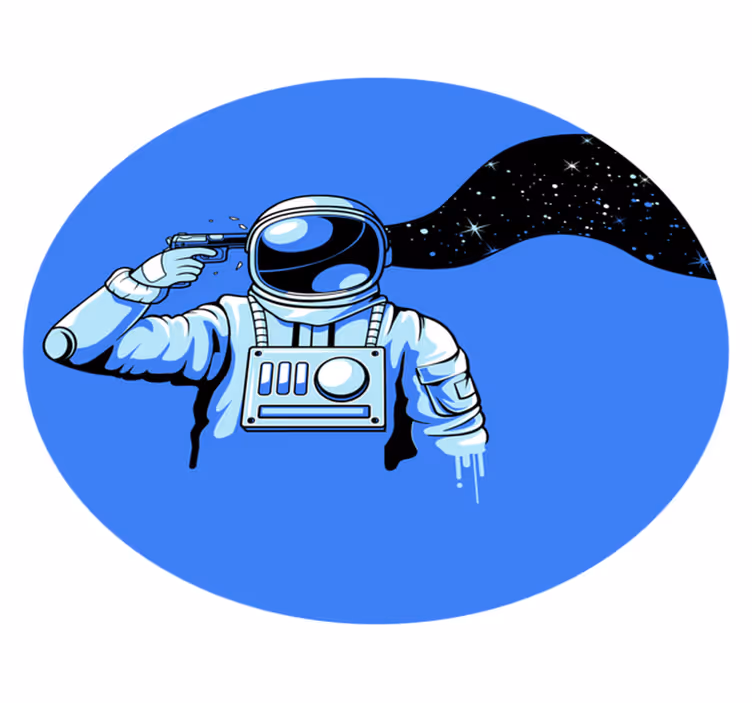 Alfombra vinílica dormitorio Astronautas bajo pistola de presión - TenVinilo