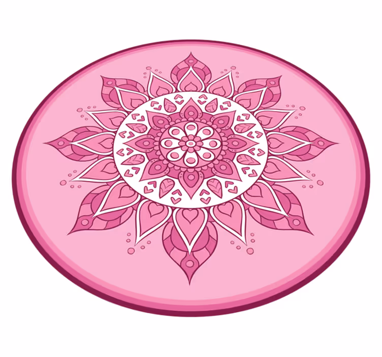 Alfombra vinílica mandala Mandala rosa detallado - TenVinilo