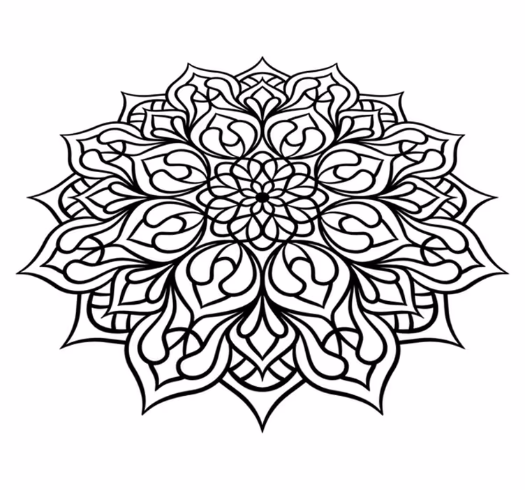 Alfombra vinílica mandala Hermosa flor mandala - TenVinilo