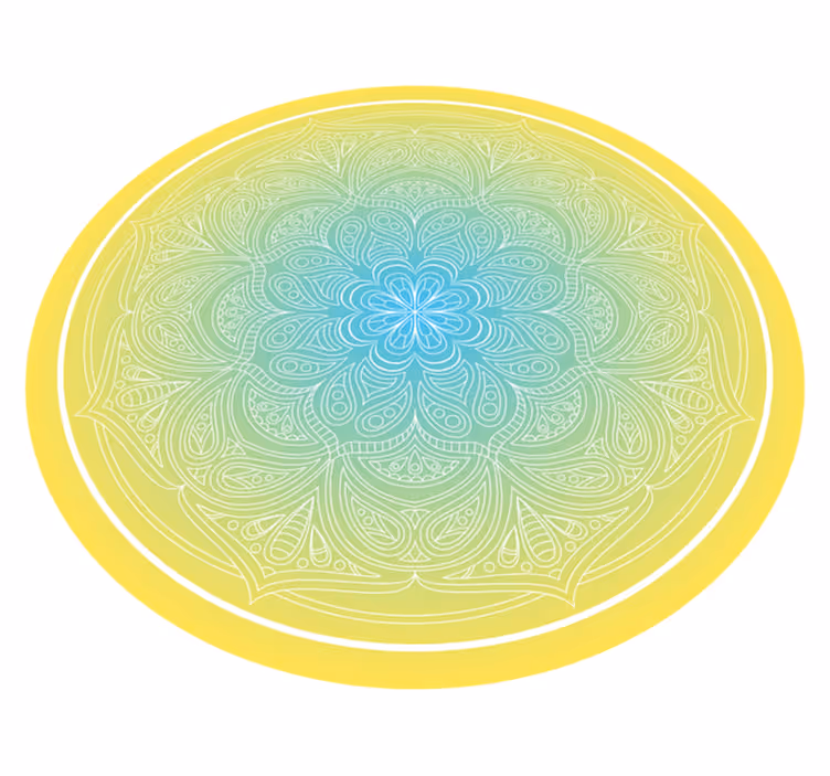 Alfombra vinílica mandala patrón floral intrincado - TenVinilo