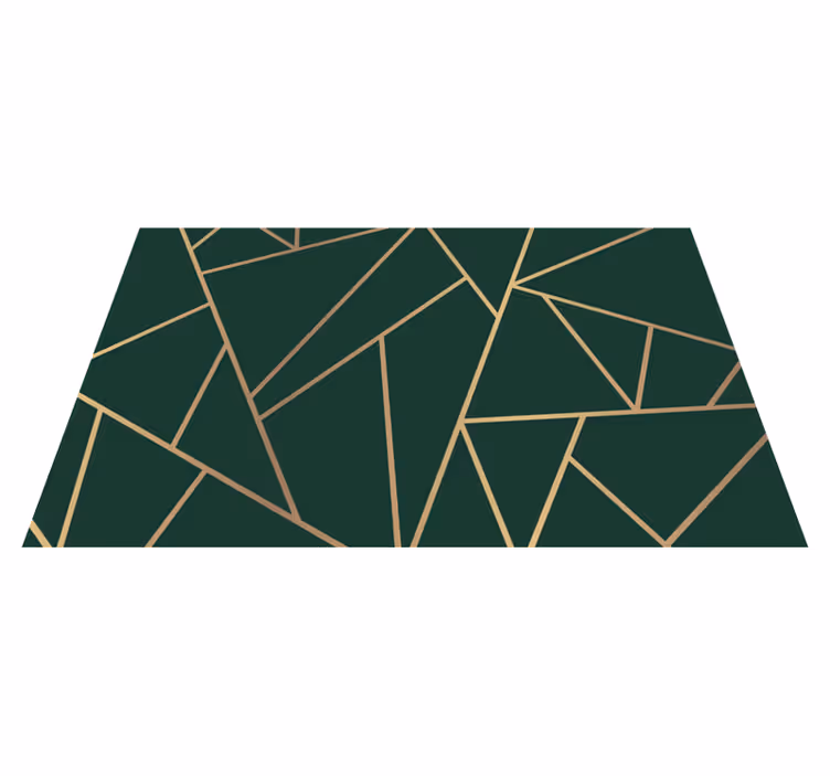 Alfombra vinílica geométrica líneas verdes elegantes - TenVinilo