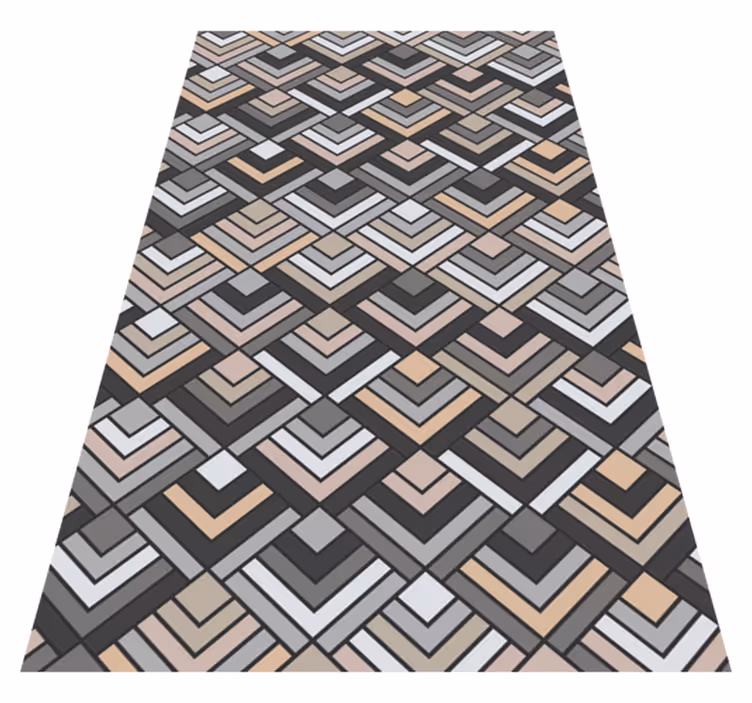 Alfombra vinílica geométrica formas de chevron en capas - TenVinilo