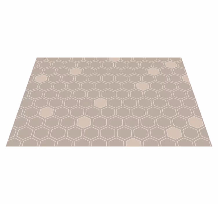 Alfombra vinílica geométrica motivo hexagonal beige - TenVinilo