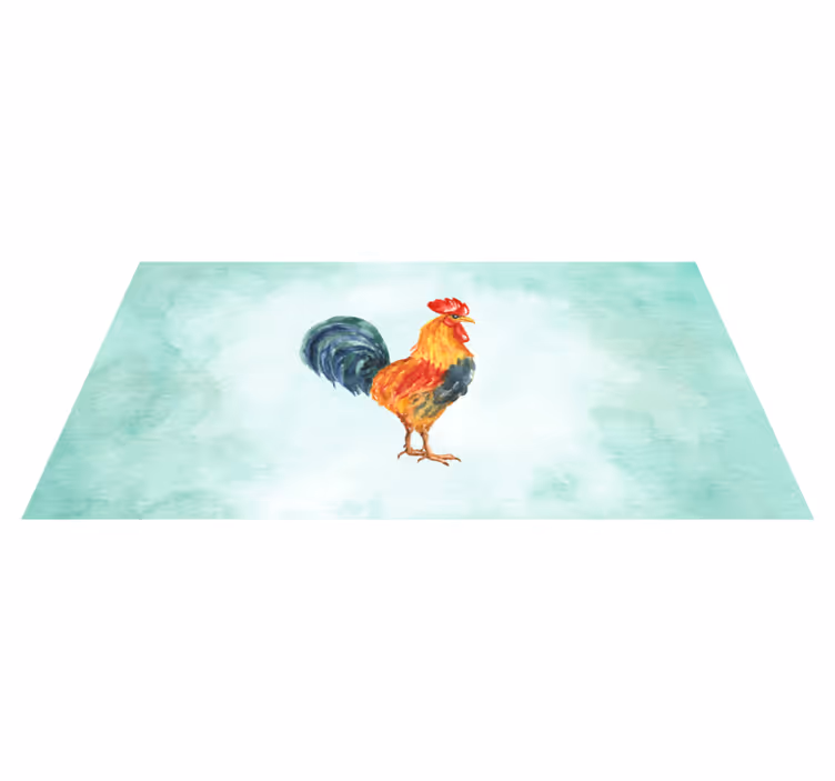 Aflombra vinílica animales Dibujo realista en color de gallo - TenVinilo