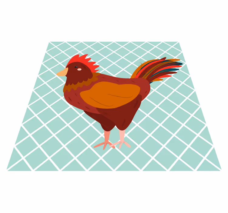 Aflombra vinílica animales Gallo rojo vista lateral - TenVinilo
